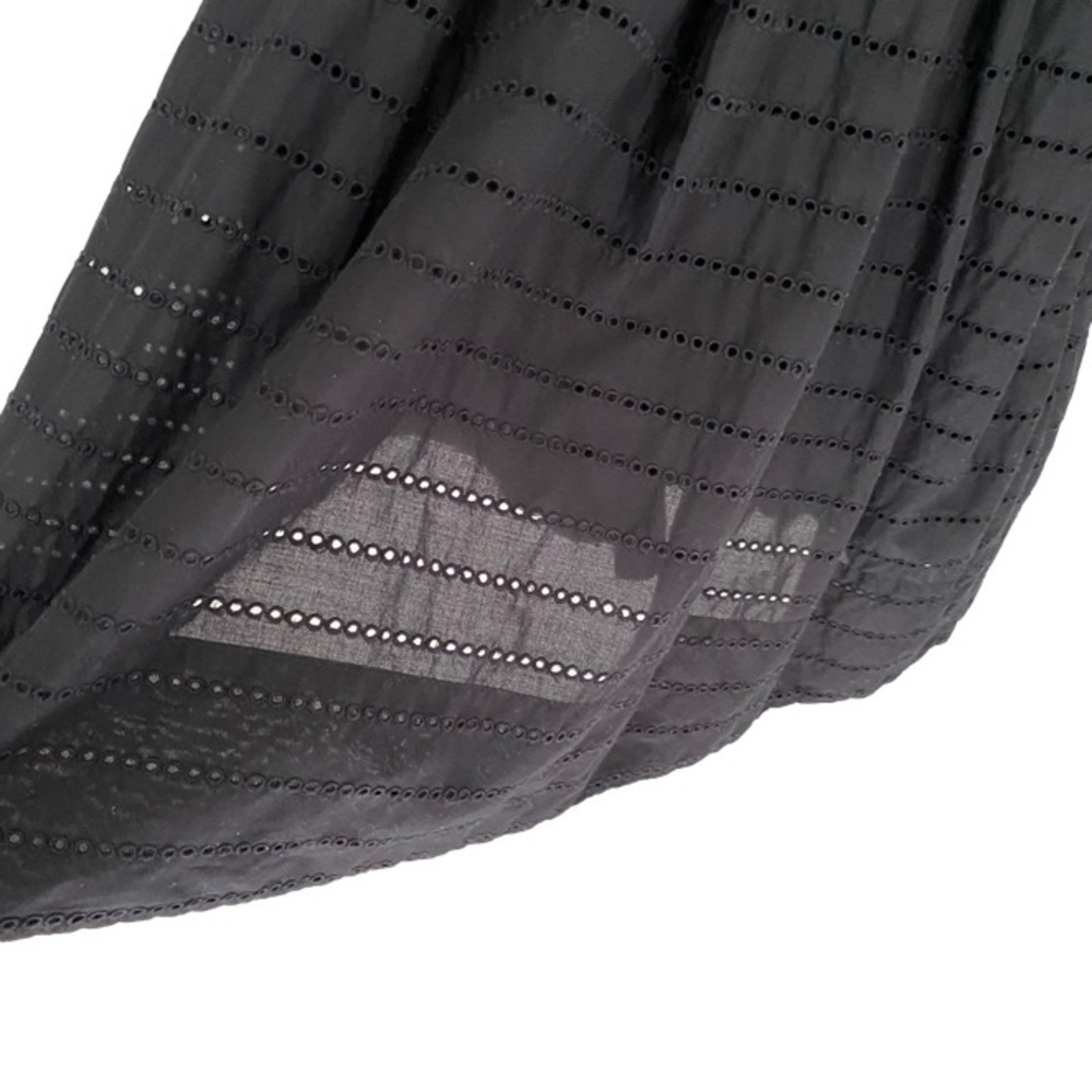 GAP Eyelet Dress Fit & Flare Short Sleeve Round Neck Lined Black Women Size 10 - Picture 6 of 16